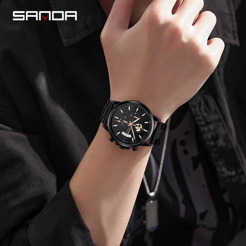 OEM Sanda 5015 Custom Logo Most Popular Quartz Watch New Design