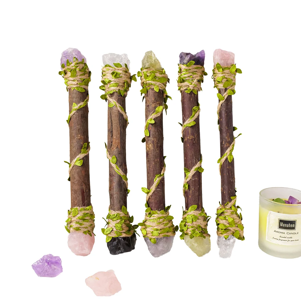 Wholesale Natural Crystal Witch Magic Energy Stone Harry Magic School Wand  Children Role Play, image size:960x960