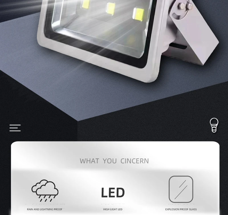 ไฟฟลัดไลท์ LED 30W 150W สีขาวหรี่แสงได้กันน้ำอลูมิเนียมกันระเบิดสำหรับไฟแนวนอน