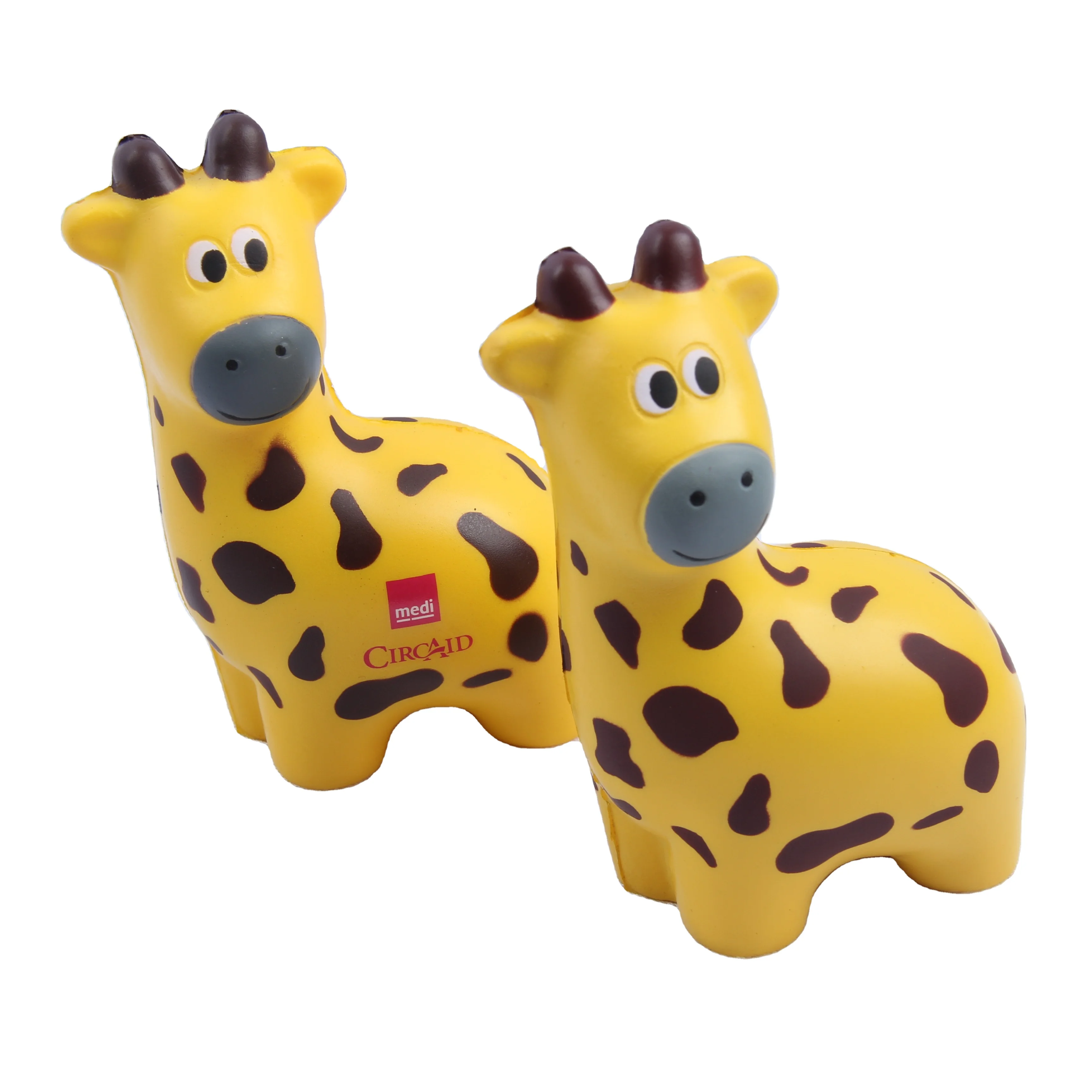 PU foam custom logo printed animal giraffe shape stress ball for zoo