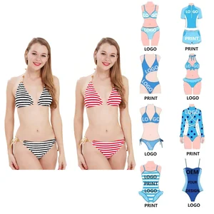 2026 Trend Women's Sexy Bikini Set Swimwear Beachwear Striped Print Fashion Summer Bathingsuits Ladies Stylish Two Piece Outfits