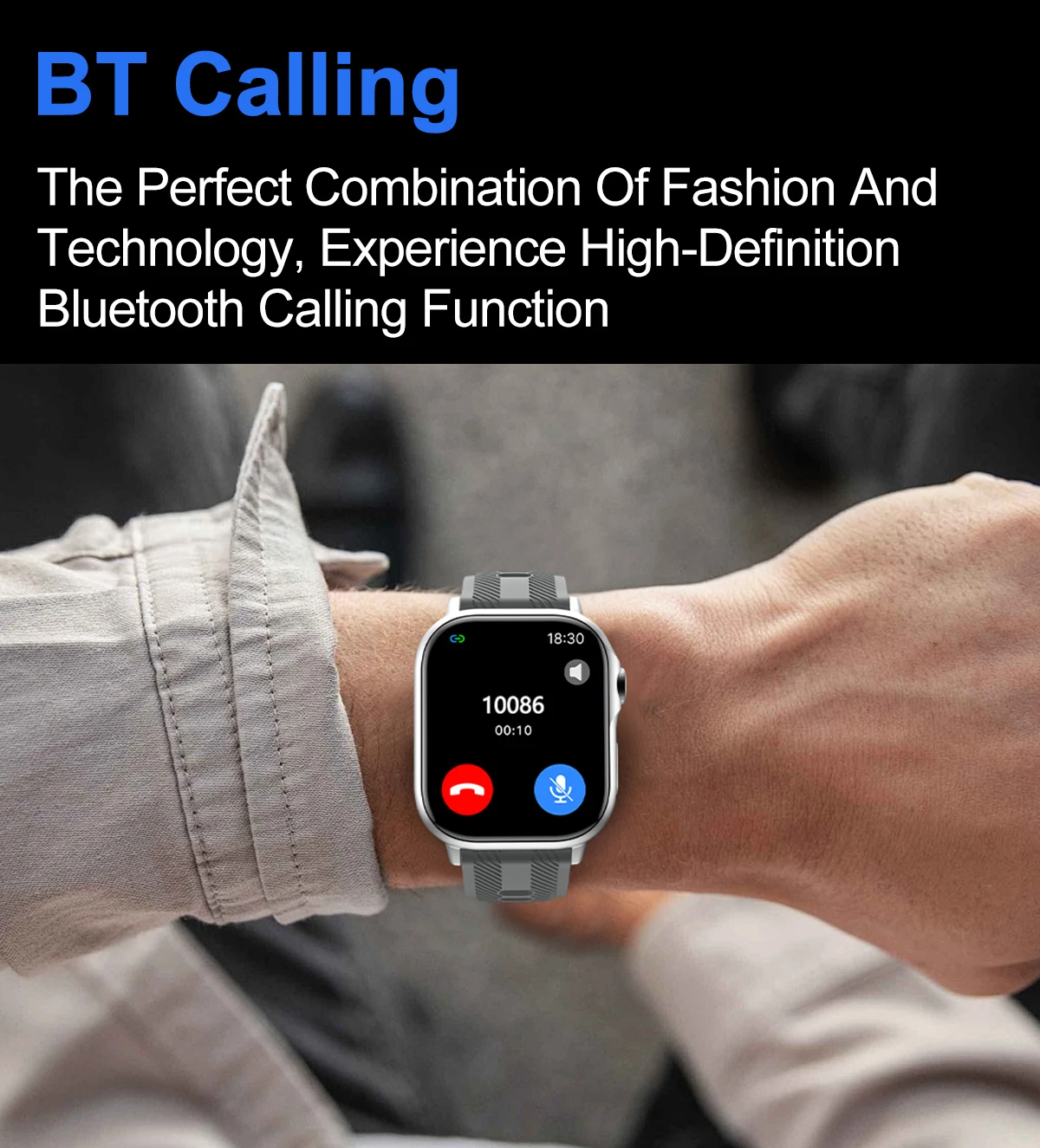 Full Touch BT Calling Waterproof Fashion Wrist Relojes Smart Watches Sports Pedometer Heart Rate Smartwatch for Men Women Kid