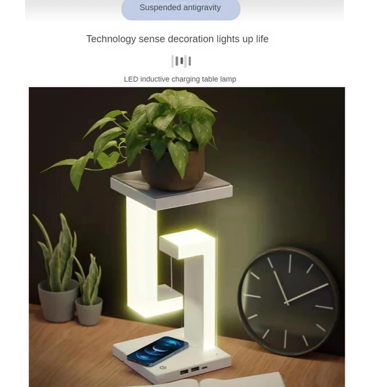 Led Simple Table Lamp With Wireless Charger Romantic Wedding Decor Home