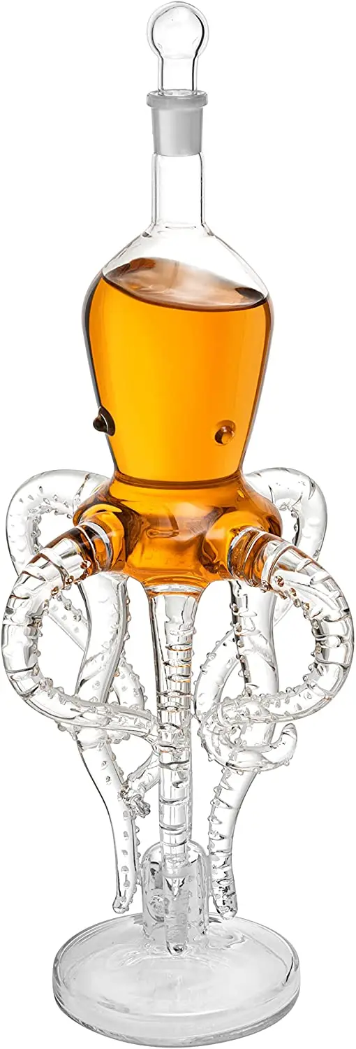 Tall Octopus Whiskey And Wine Decanter 500ml 16.5" H By The Wine Savant