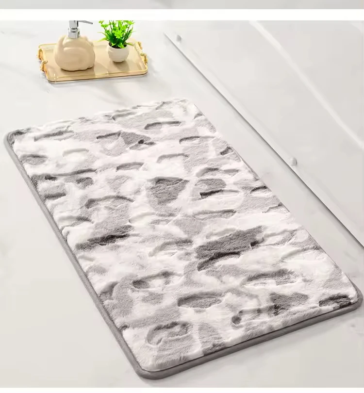 New Design Faux Rabbit Fur Bathroom Rug Mats Super Water Absorbent Bath Rugs Floor Mat Bathroom Mat