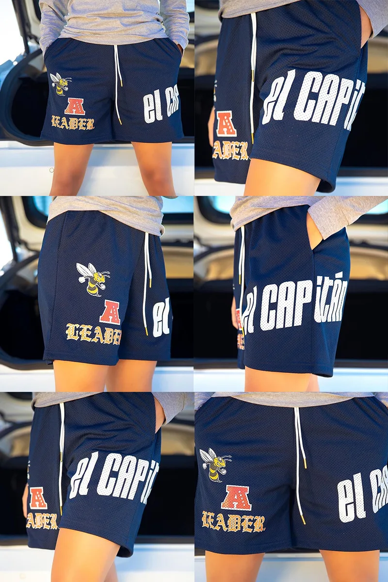 Eric EE Mænd Silketryk Pocke Shor Elastisk linning Sommer Mænds Mesh Basketball Shor Custom Til Mænd Mesh511_voghion.com