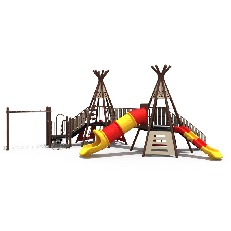 2025 Customized Outdoor Kids Playhouse with Jungle Climbing Plastic Slide Set Children's Fun Play Equipment