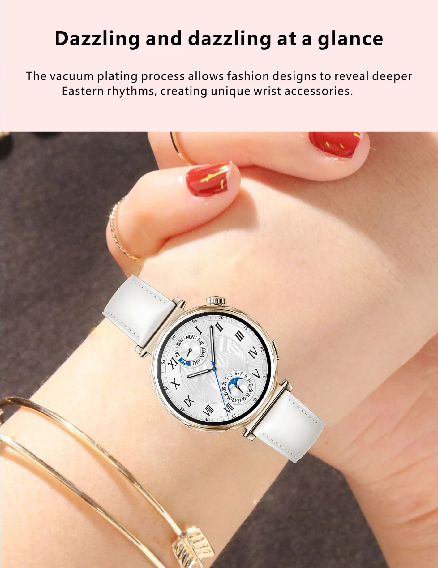 Latest Model Round Dial Smart Watch S6 Mini 1.32inch Amoled 3D UI Screen Double Band Blood Heart Rate Reloj Smart Watch Mujer
