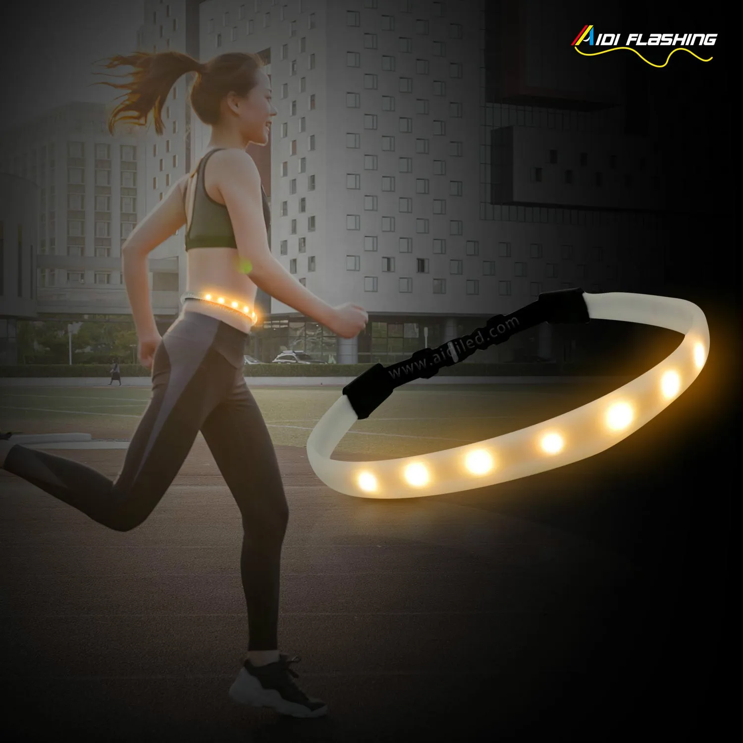 СВЕТОДИОДНЫЙ мигающий светящийся поясной ремень RGB Светодиодный светящийся спортивный ремень для бега для ночной безопасности