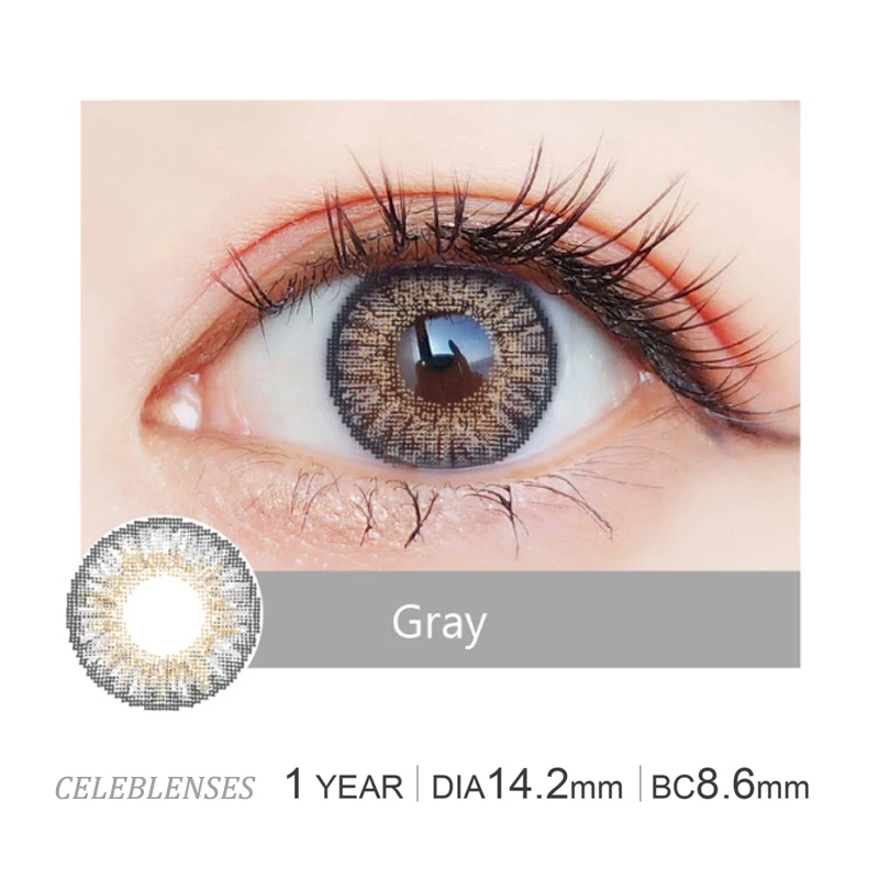 wholesale yearly cat eye crazy lens luxurious contact lens case sweety topaz