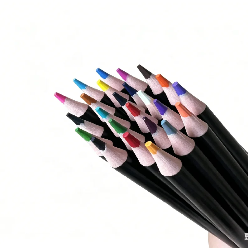 12/24Colors Plastic Art Set Dipped-end Colored Lapis Cores 7inch Painting Color Pencil For Kids_voghion.com