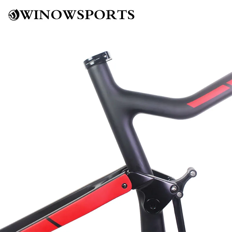 Carbon Fiber Full Suspension MTB Frame with Rear Shock 165*38mm