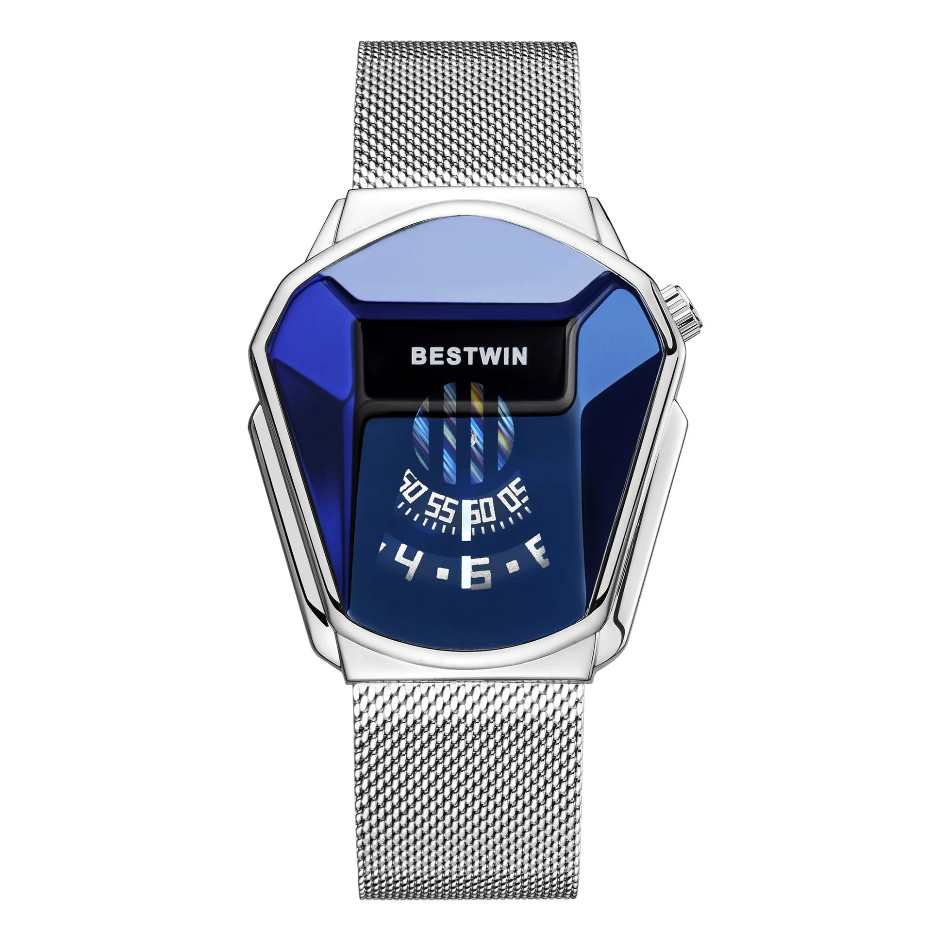 
 LADY SIZE BESTWIN Fashion Cool Locomotive Women Quartz Watches Brand Luxury Gold Wristwatch Waterproof Geometric Shape  
