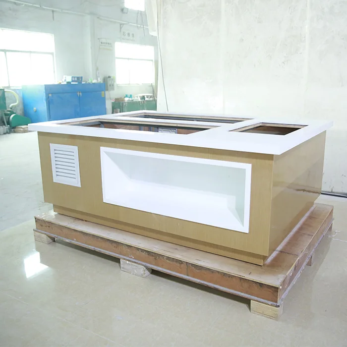Corian Solid Surface Wood Material Commercial Hotel Salad Buffet Restaurant Food Counter