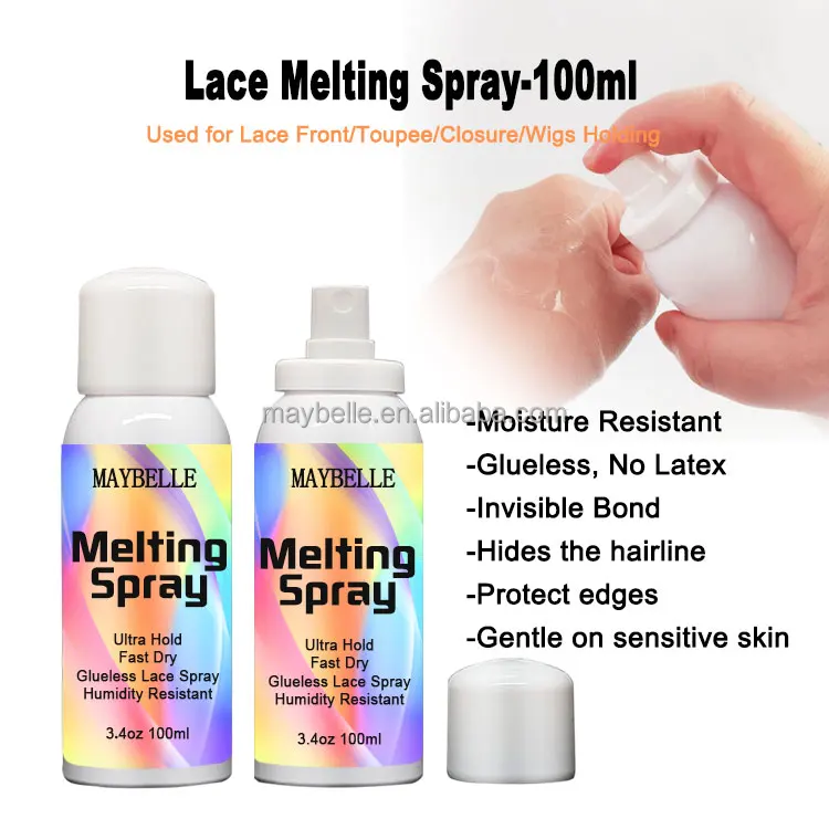 Lace Melting Spray Fast Drying Lace Wig Adhesive Remover Spray Invisible  100ml