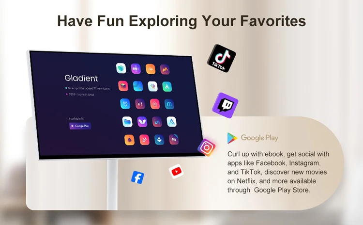 LCD movable screen with battery-C type