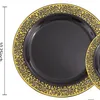 1025-inch-26 cm-black base-gold hollow plate-1 piece