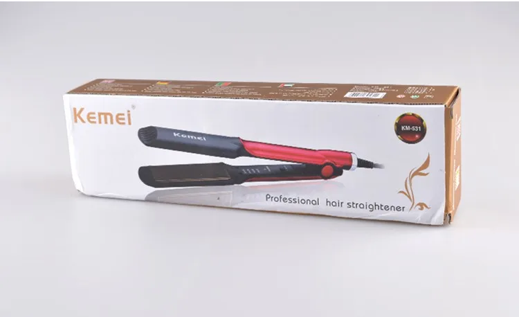 Kemei KM-531 New Design Top Quality 40W Flat Iron Styling Iron Professional Electric Hair Straightener