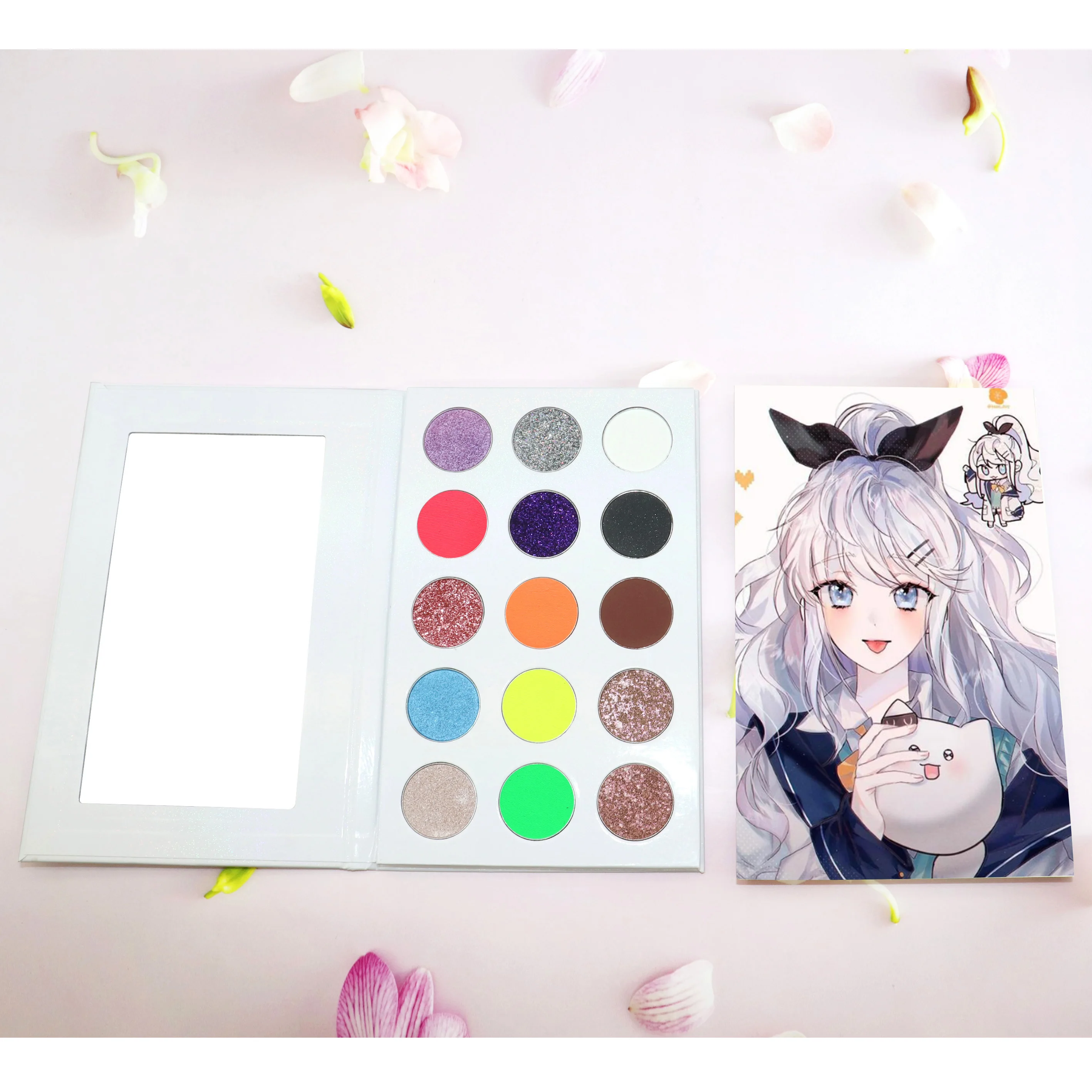 Private Label Makeup Cosmetics 15 Color Glitter Eyeshadow Palette With Your Own Brand