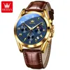 3 cassa in oro con quadrante blu