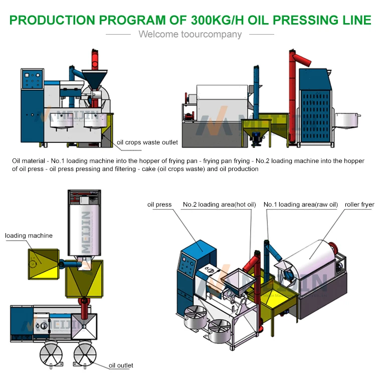 Stainless Steel 300kg/h Automatic Palm Copra Oil Press Machine Soybean Sunflower Peanut Oil Machine Maker