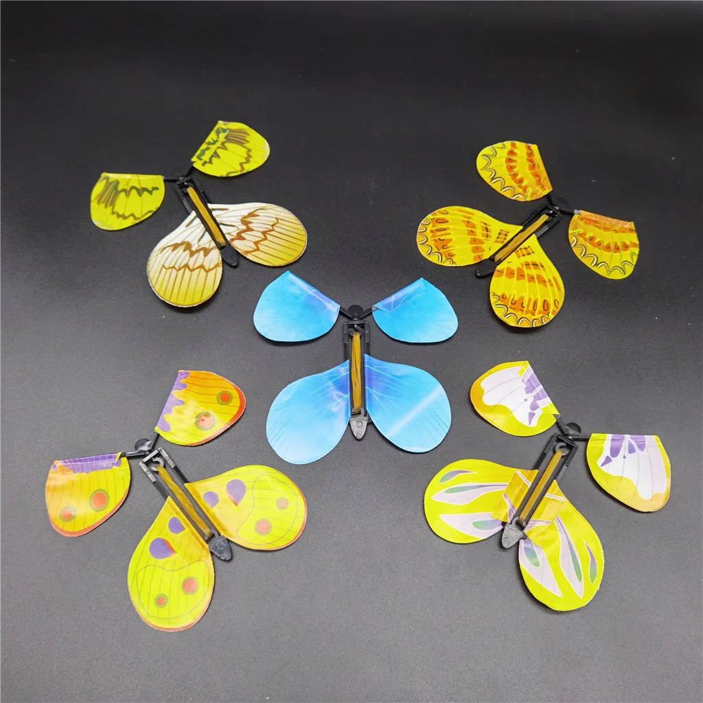 Magic rubber band paper flying butterfly toys