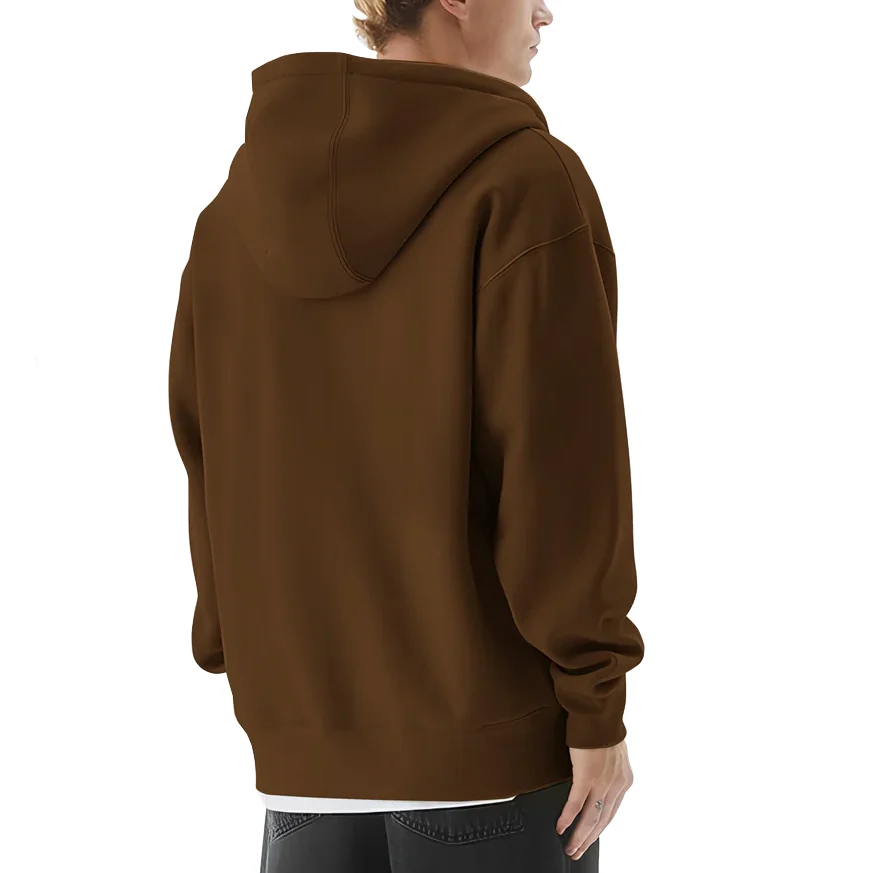 Custom Embroidery Printed Hoodie Boxy Fit Full Zip Cotton Fleece Men's Zipper up Jacket Heavyweight Sweatshirt Plain Men Hoodies