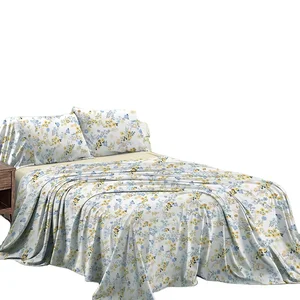 Honeymoon Top Quality Full Size Bed Sheets 100 % Cotton Fabric Bed Sheet Sets