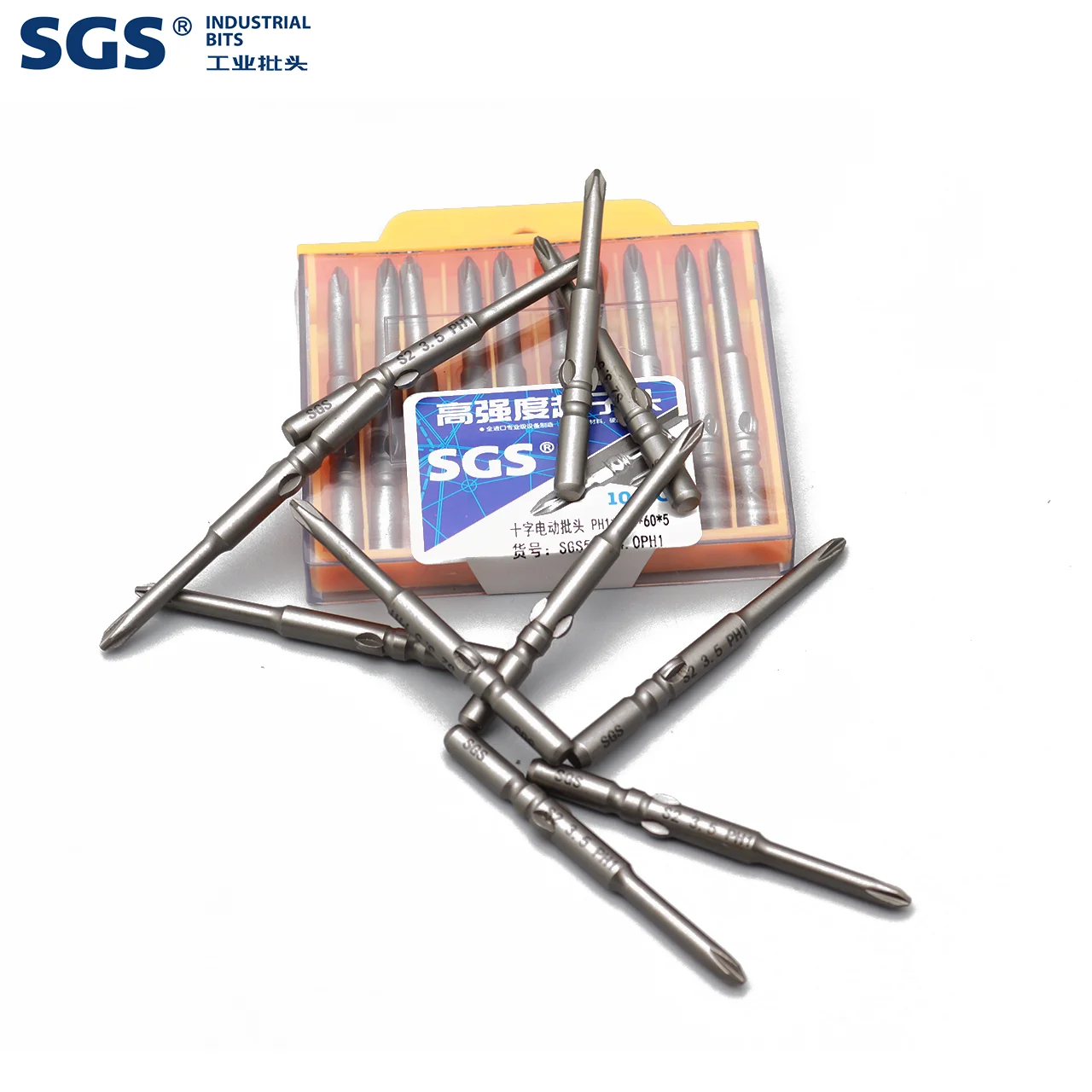 SGS Source Factory 4mm Strong Magnetic S2 Material 40mm 60mm Single Head Phillips Electric Bits Industrial Screwdriver Bits