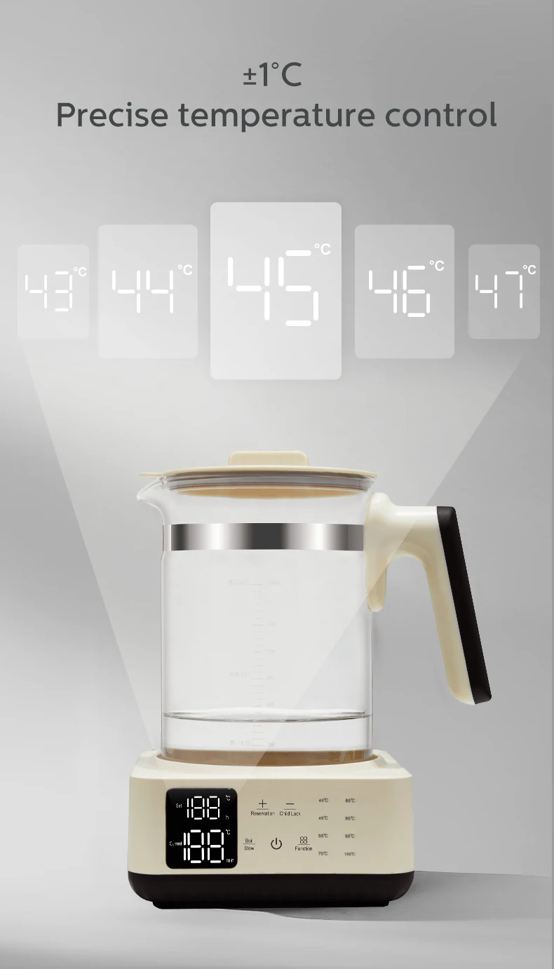 Stainless Steel Borsilicate Glass Temperature Constant Baby Water