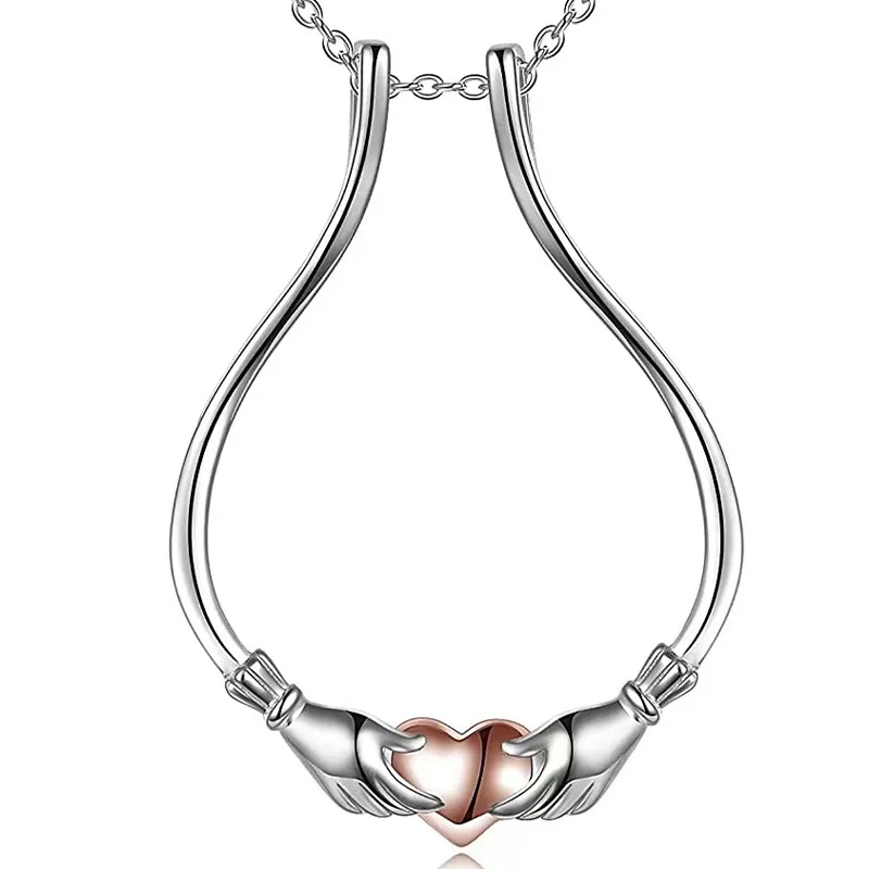 GAVU Collana Porta Anelli A Cuore In Acciaio Inossidabile: Tieni Il Tuo Ricordo Sempre Con Te (Oro Rosa)