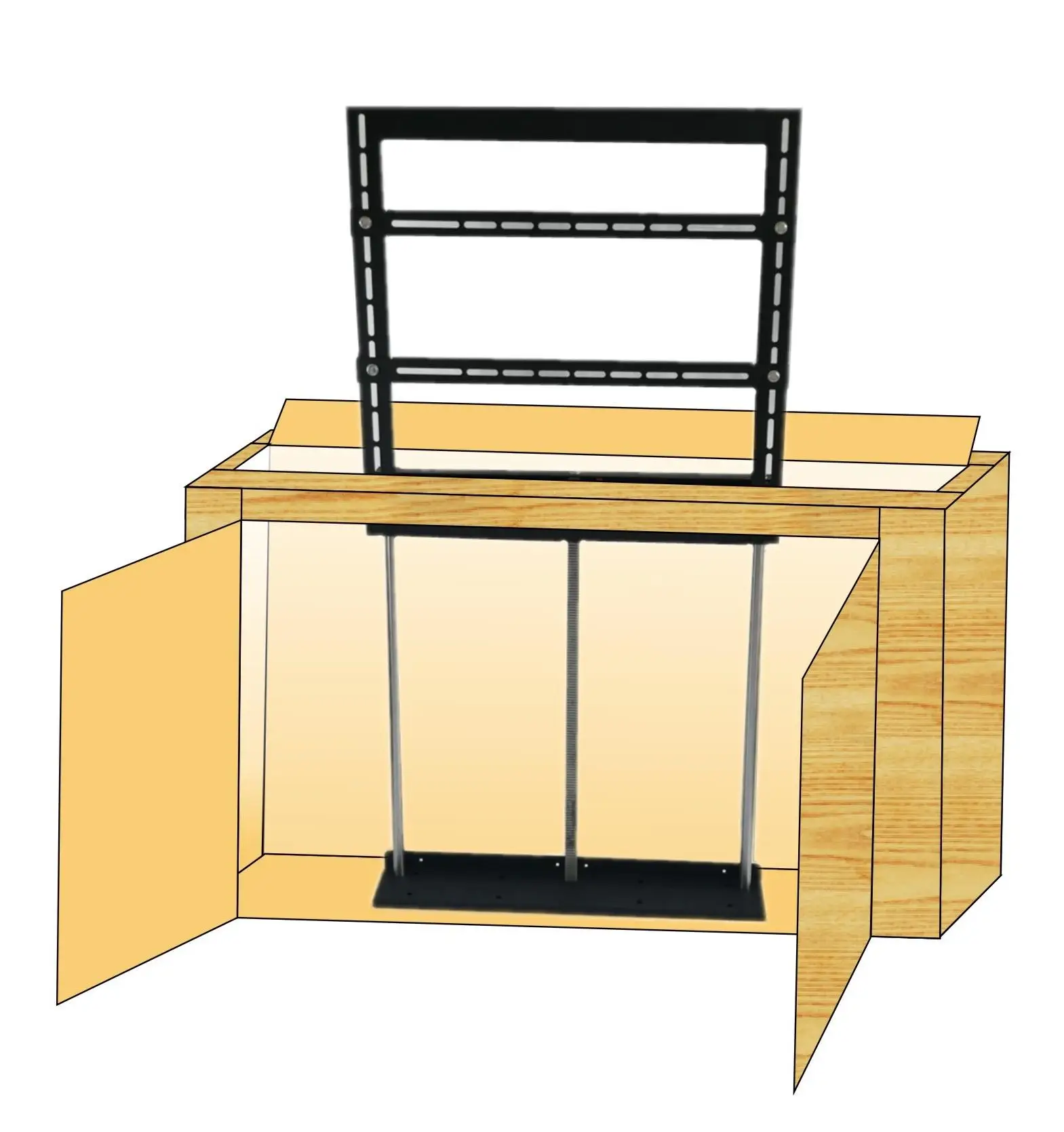 Sliding Tv Mount Swivel Motorized Tv Lift Cabinet Luxury Drop Down Motorized Bed Manual Modern Bamboo Floating