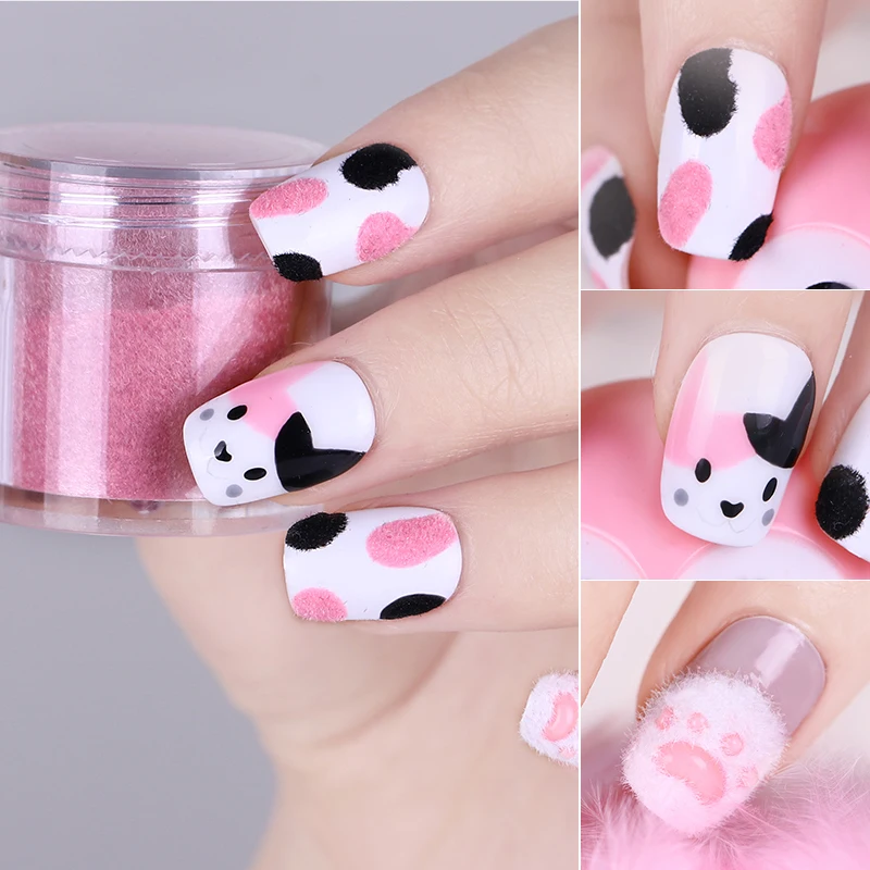 Fuzzy Flocking Colorful Dust for Manicure DIY Nail Art Tips Christmas Decoration Velvet Nail Glitter Powder