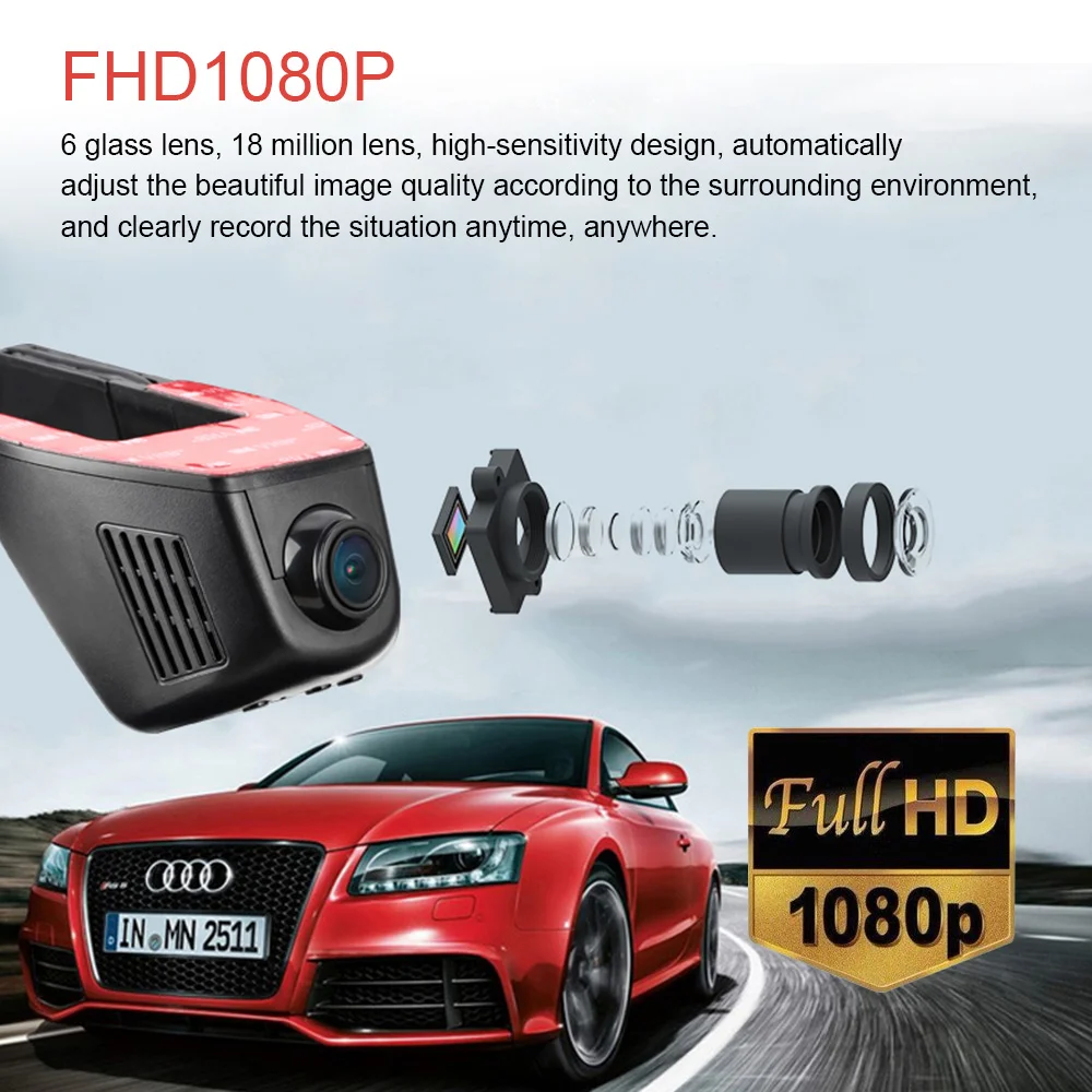 China 1080P Full HD car dvr Ntk96658 hidden design car dash cam