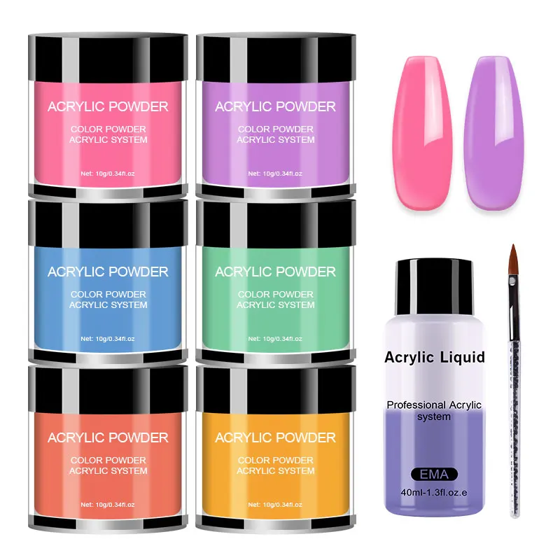 Custom Private Label Coloured Acrylic Powder Use 3 In 1 Set Match Gel