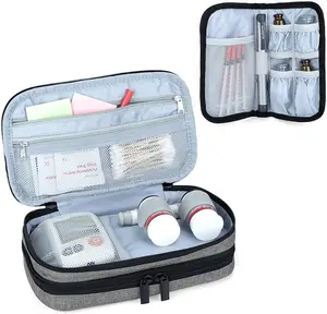Double Layer Diabetes Pen Carry Case Glucose Meter Diabetic Travel Case