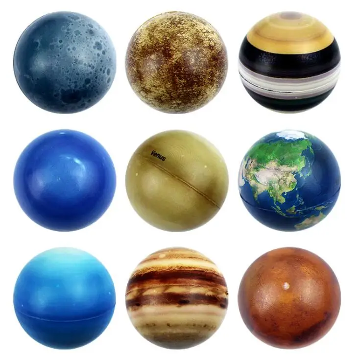 9pcs Gift Stress Relief Universe Fun Planet Ball PU Educational Toy Solar System 