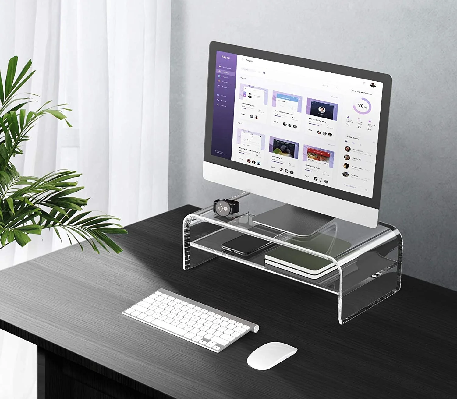 Clear Acrylic Monitor Stand,Computer Monitor Stand Riser For Home ...