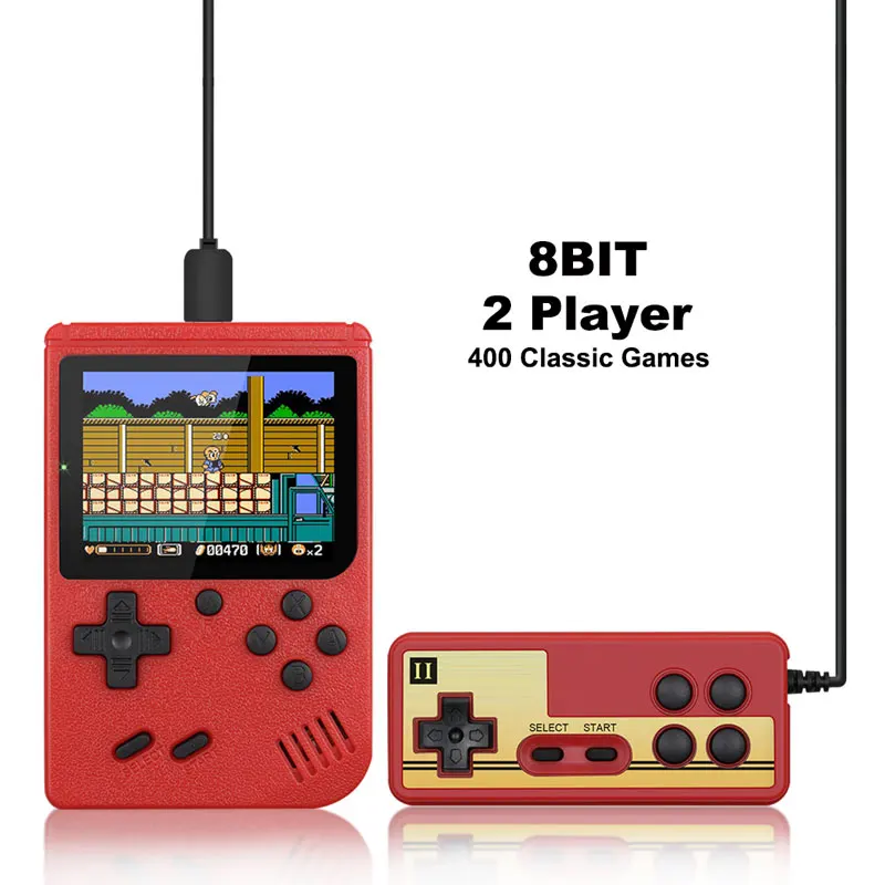 New Design 3.0 inch Handheld 400 in 1 Game console 8 Bit Retro Mini Pocket Gameboy USB for child gifts