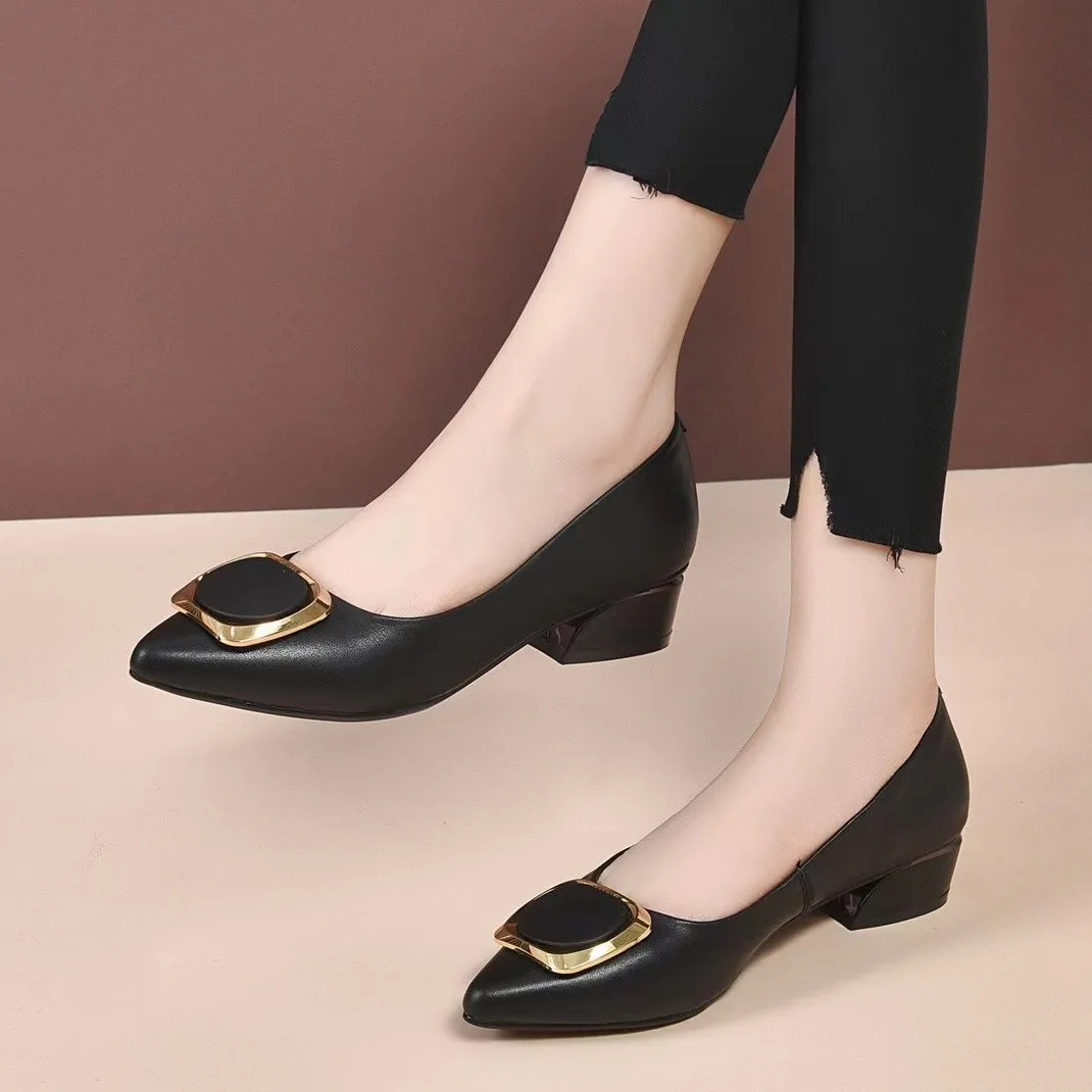 Wholesale 2025 Fashion Comfortable Square Casual Work Flat Loafers