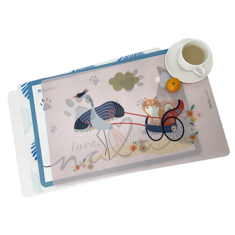 Custom Printed Paper Placemat PVC PP Silicone Table Paper Place Mat Pad Hotel Restaurant Tray Placemats Paper Menu Printing