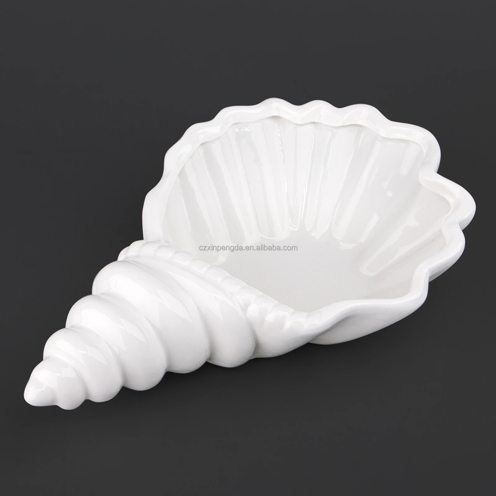 White Modern Bowl Sea Shell Conch Shell Bowl for Hotel Restaurant