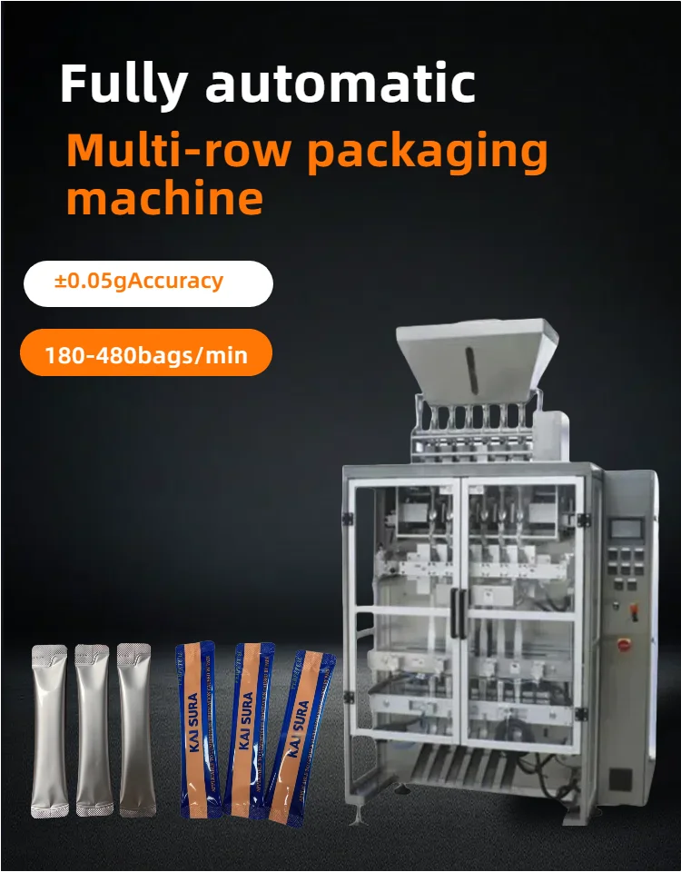High-speed 6-lane Food-grade Dust-proof Powder Packaging Machine for Seasoning and Meal Replacement Powder
