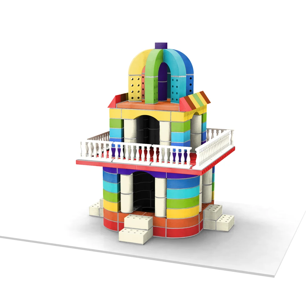 Mini Clay Bricks Building Blocks 376 Piece Set Builders Set for Construction and Stacking, Kids Educational Learning Toy