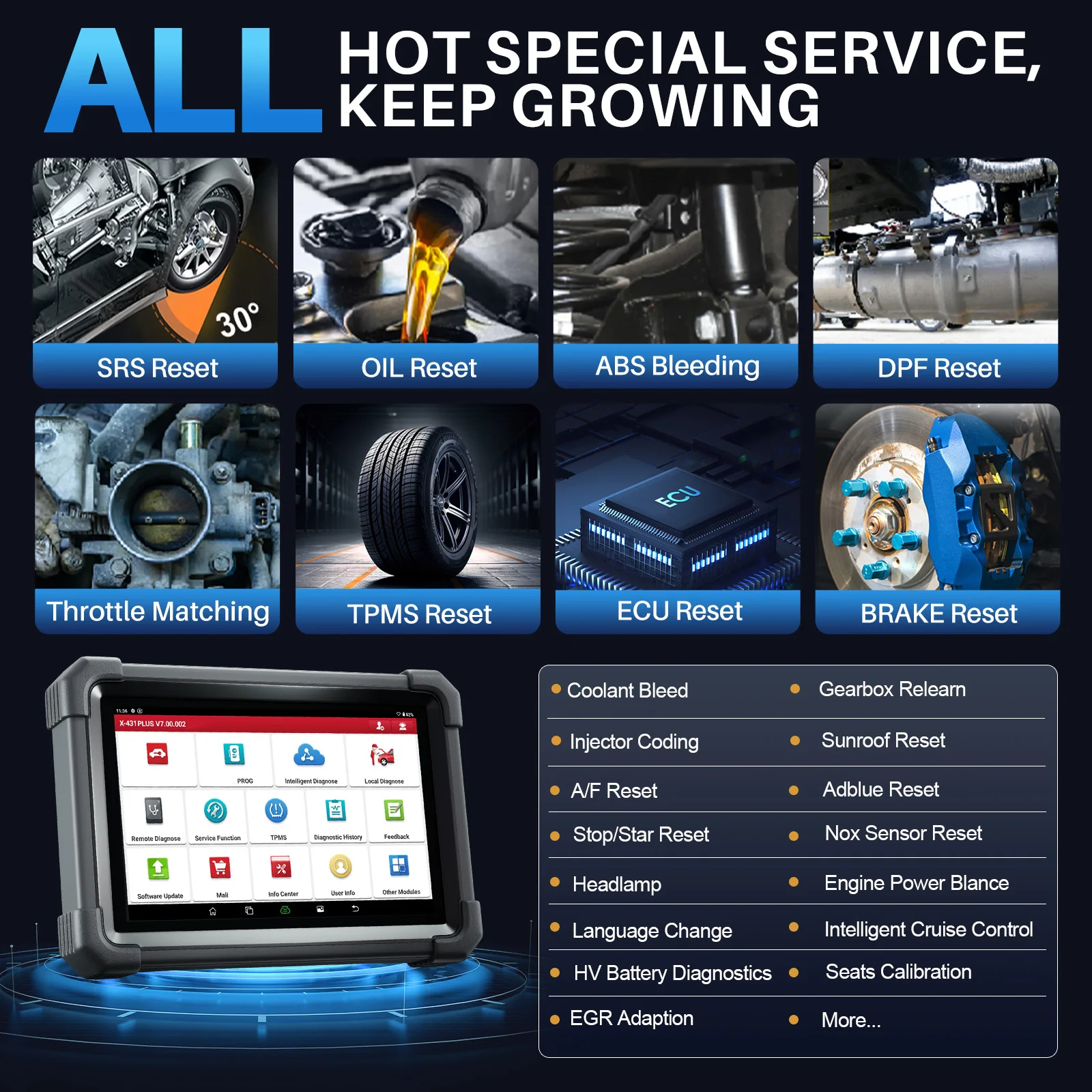 LAUNCH X431 IMMO PLUS Car Key Programming Tool Code Reader Automotive Diagnostic Scanner With 39 Resets 2 Years Free