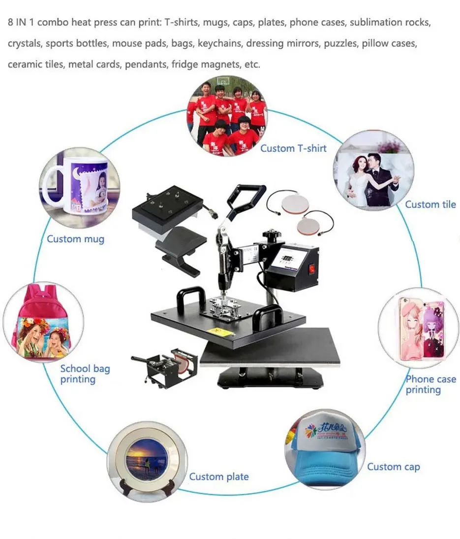 CE Approved 5in1 Tshirt Heat Press Machine HP5IN1-2 - China Heat Press  Machine, Heat Press