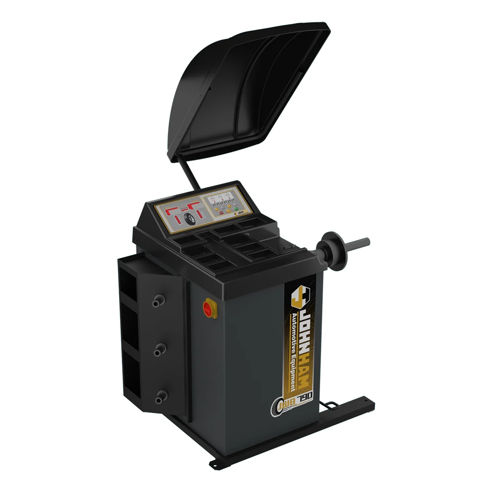 semi-automatic truck wheel balancer with wheel lift wheel