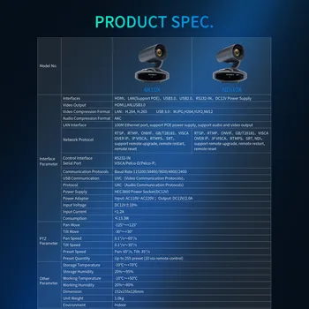 FEELWORLD NDI10X NDI|HX Compatible PTZ Camera 4K 10X Optical Zoom AI Tracking for Studio Broadcasting OEM Factory detail image