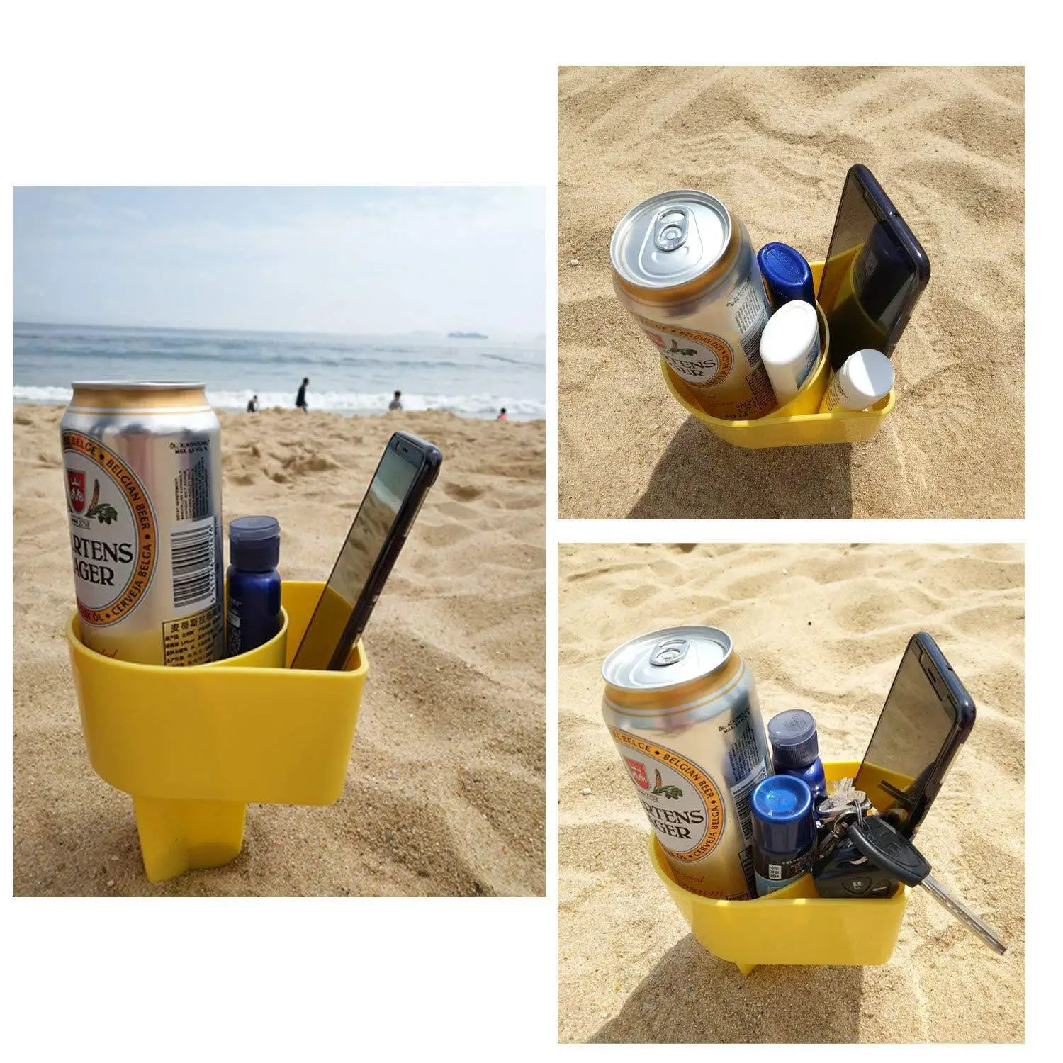 Lot De 5 Porte-gobelets De Plage Empilables - Multicolores, Pour Sable, Herbe, Pique-nique