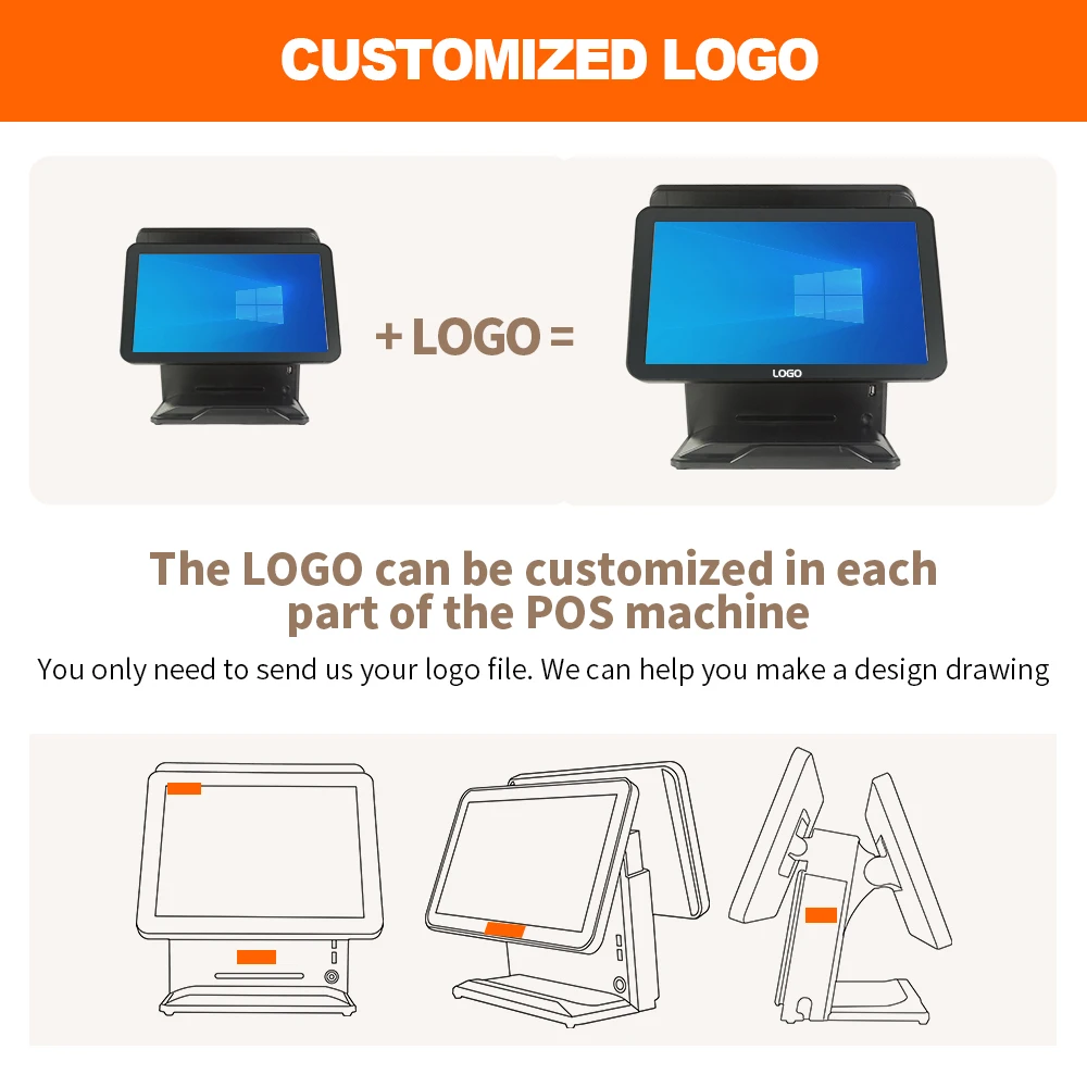 Manufacturer Dual Screen Touch Cash Register Touch Windows Android Pos System Billing Machine for Supermarket Restaurant